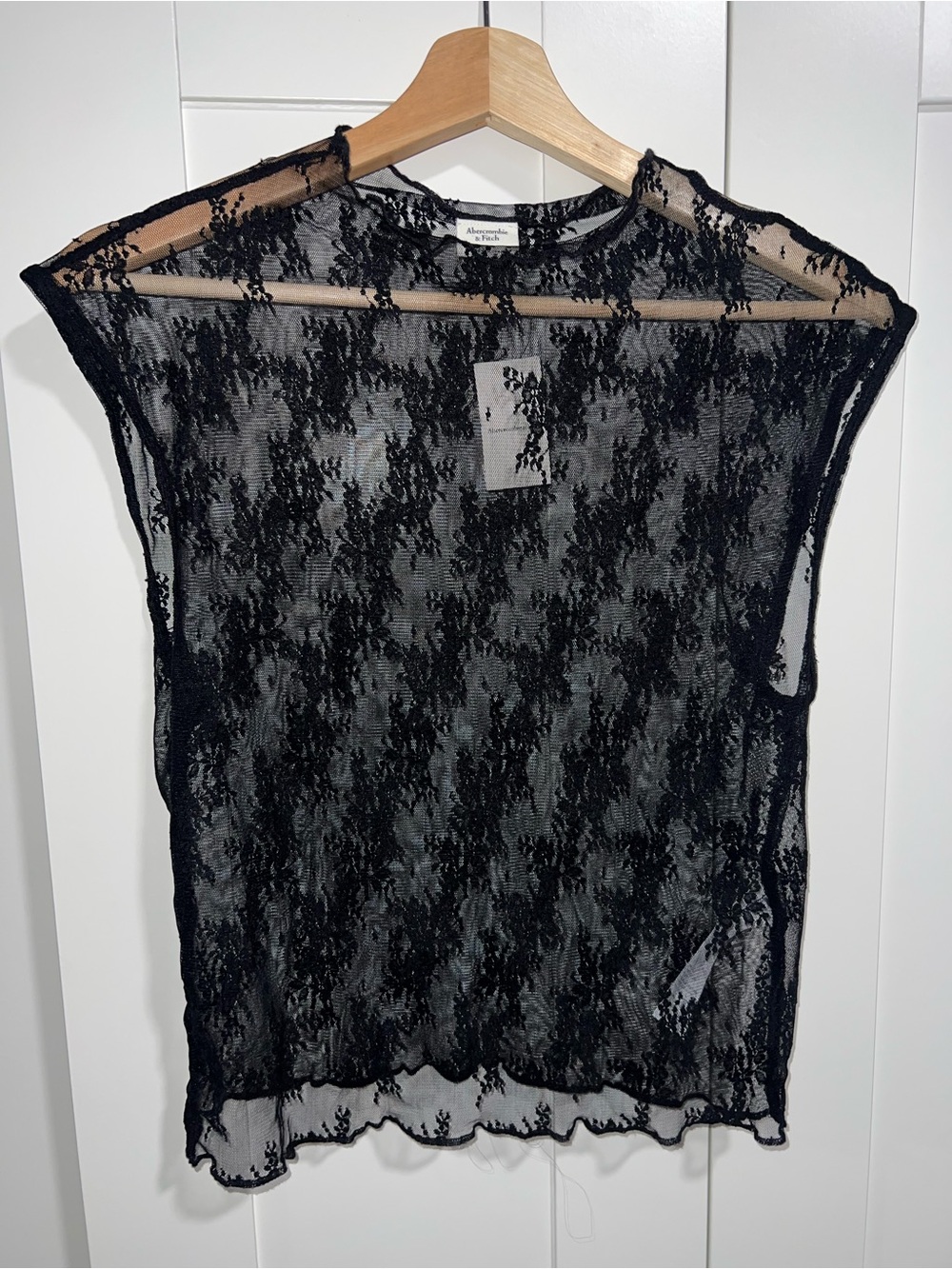 Abercrombie Sheer Black Lace Top